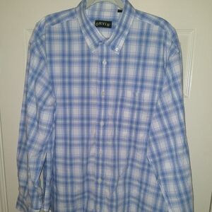 Orvis Plaid Long Sleeve Button Down Shirt Men's sz XL